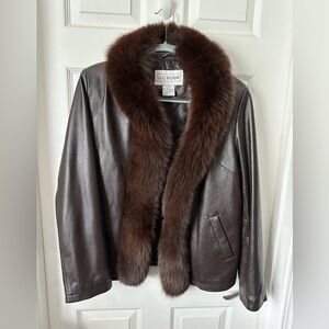Leather & Fox fur jacket
